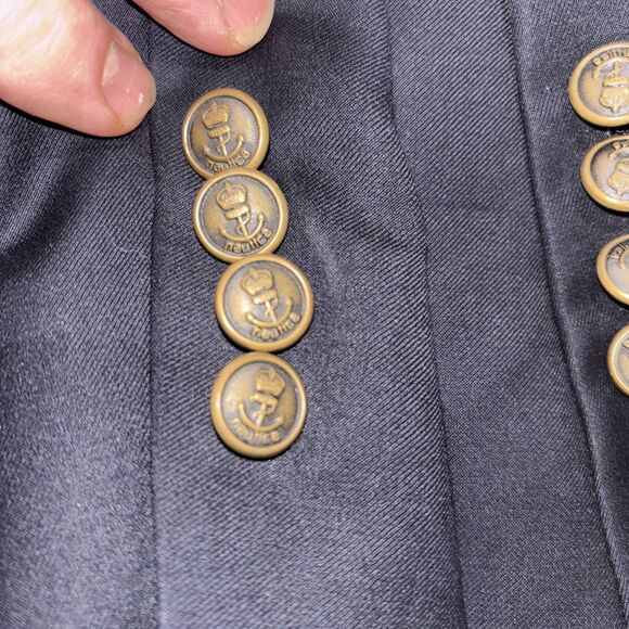 NAUTICA Men’s 100% Wool Navy  Blazer Metal Anchor Buttons Size 40L Yacht Boating - Picture 10 of 16